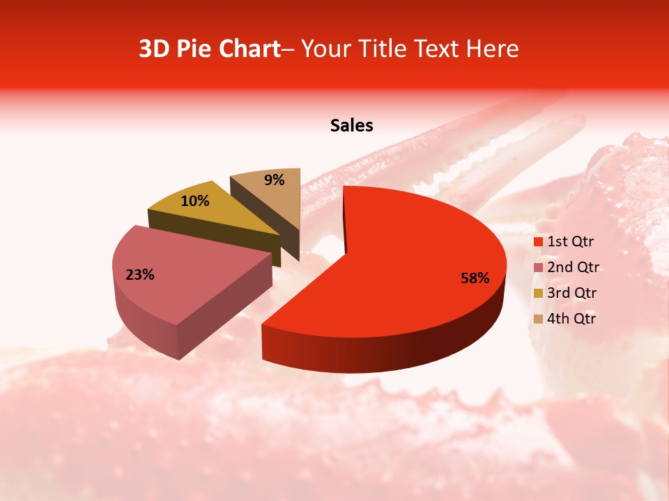 Snow Crab Legs On White Background Focus On Claw PowerPoint Template