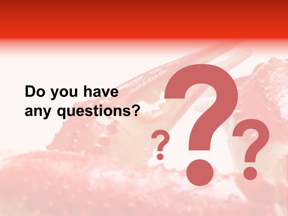 Snow Crab Legs On White Background Focus On Claw PowerPoint Template