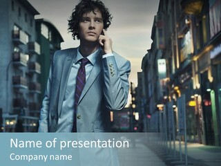 Meeting Street Guy PowerPoint Template