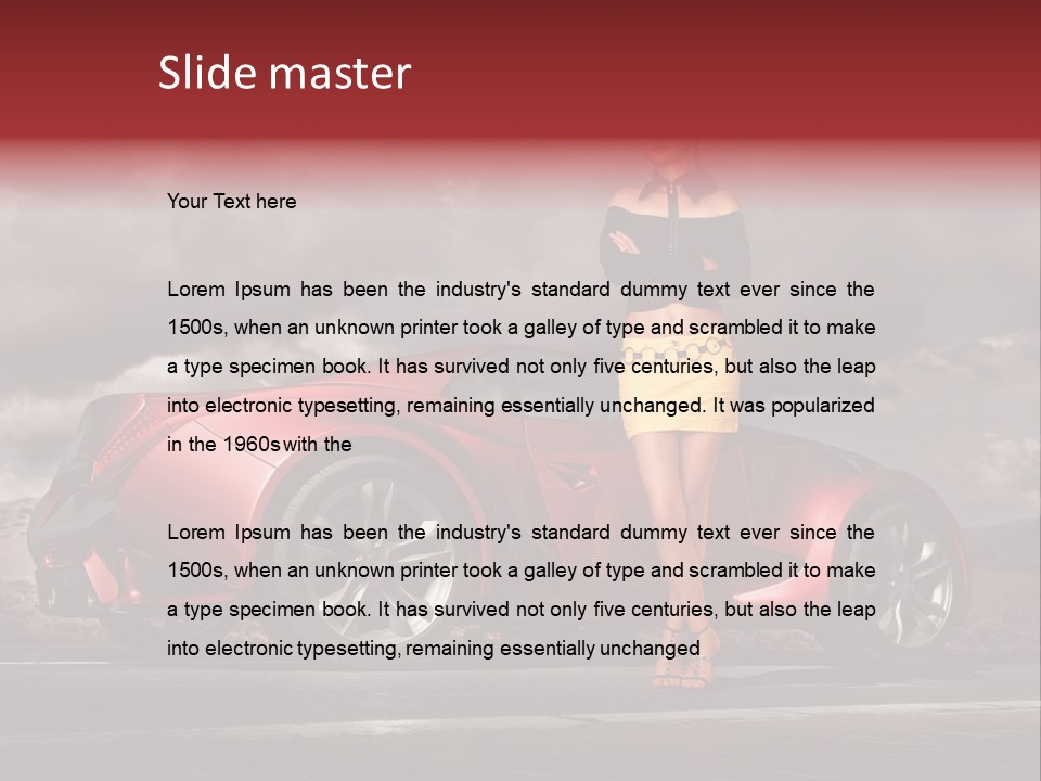 Woman Drive Automobile PowerPoint Template