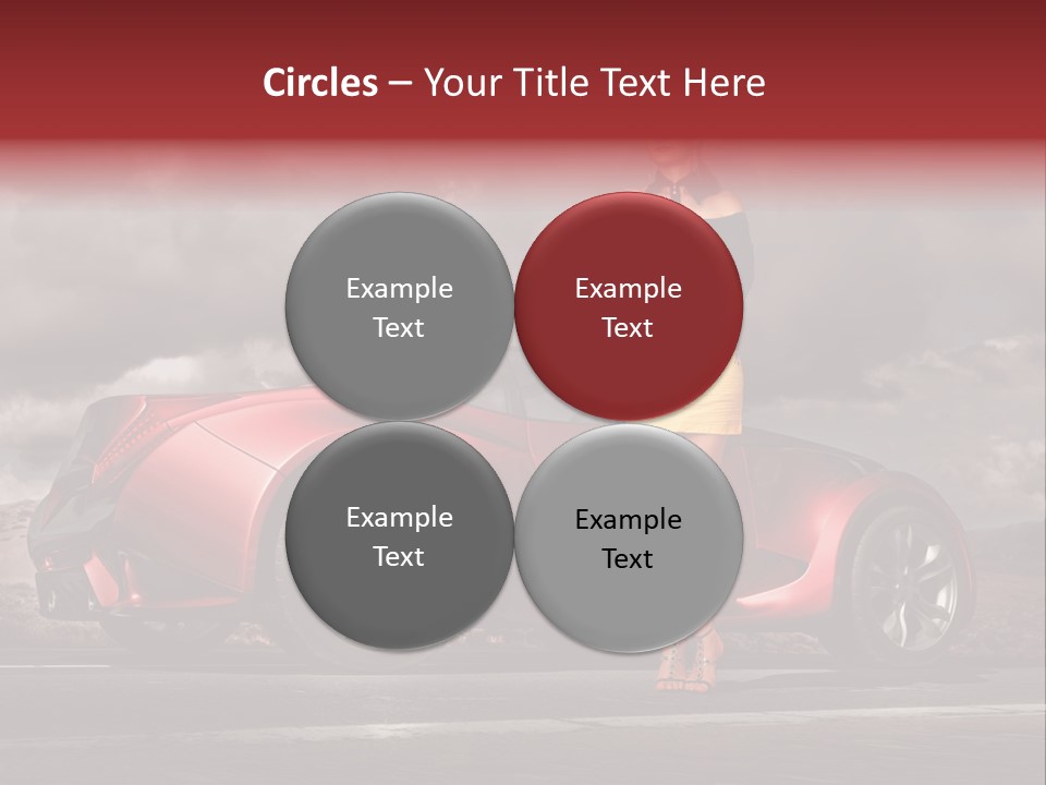 Woman Drive Automobile PowerPoint Template