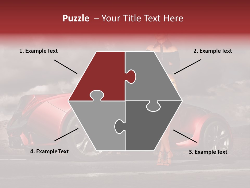 Woman Drive Automobile PowerPoint Template