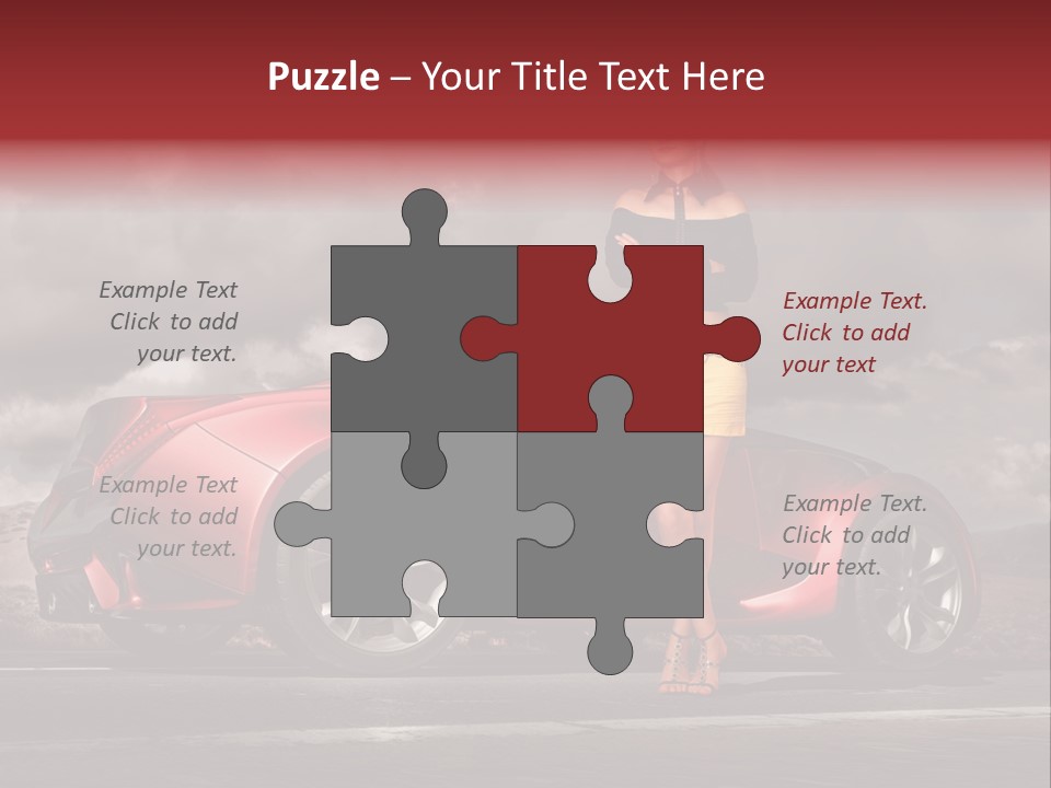 Woman Drive Automobile PowerPoint Template