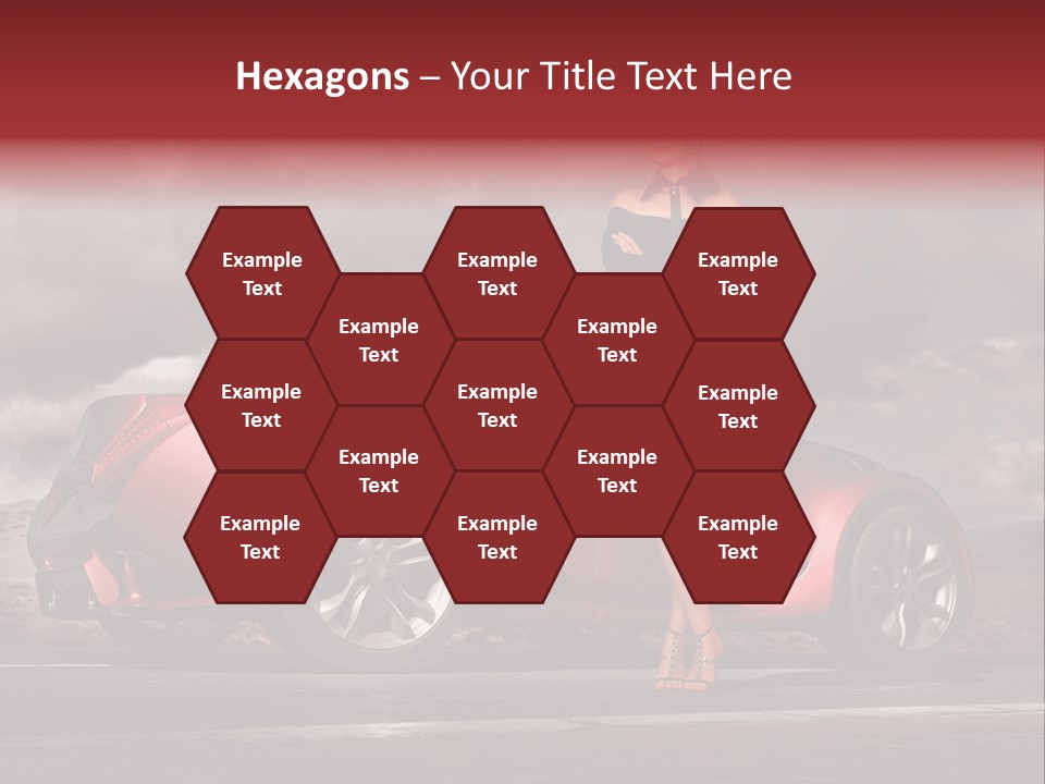 Woman Drive Automobile PowerPoint Template