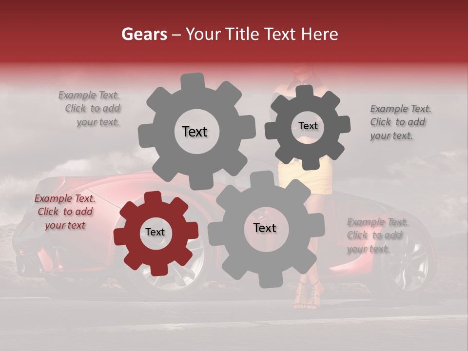 Woman Drive Automobile PowerPoint Template