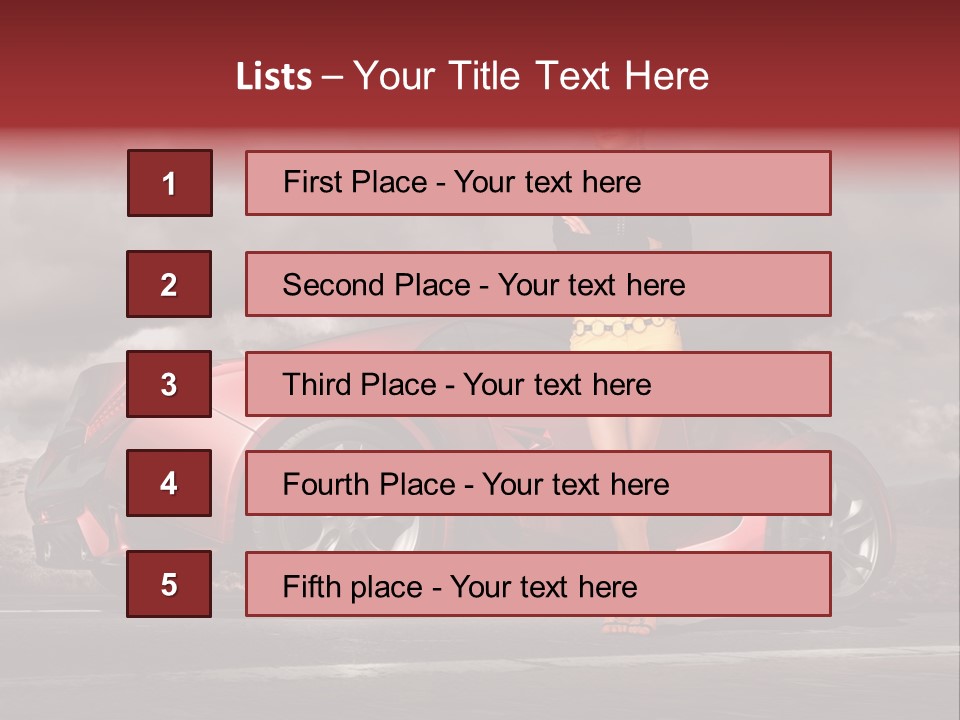 Woman Drive Automobile PowerPoint Template