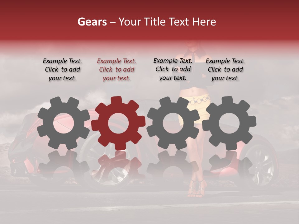 Woman Drive Automobile PowerPoint Template