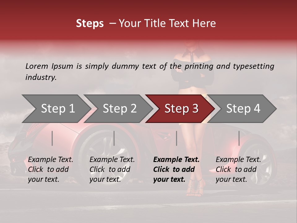 Woman Drive Automobile PowerPoint Template