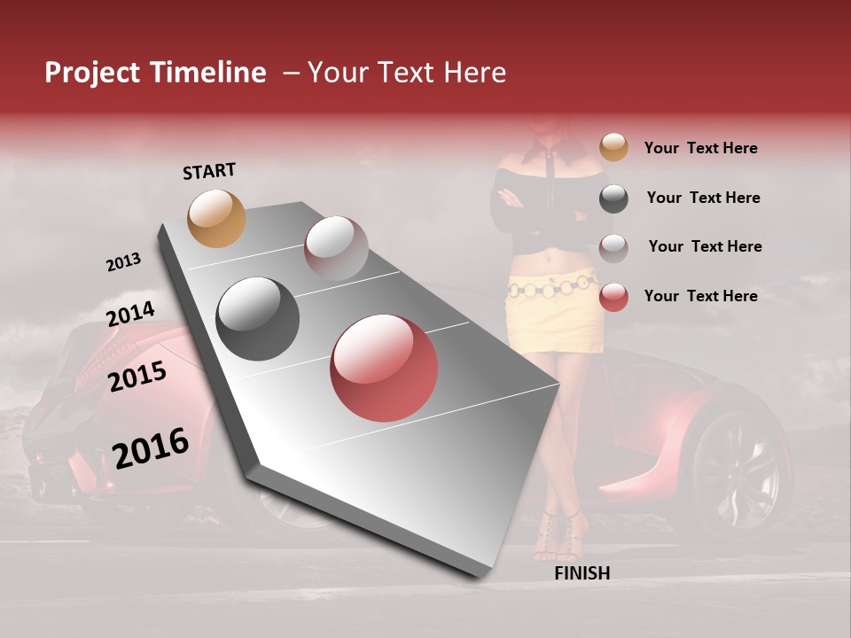 Woman Drive Automobile PowerPoint Template
