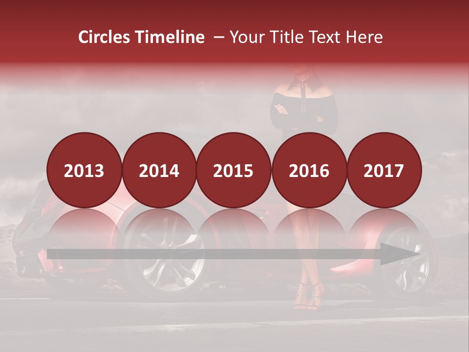 Woman Drive Automobile PowerPoint Template