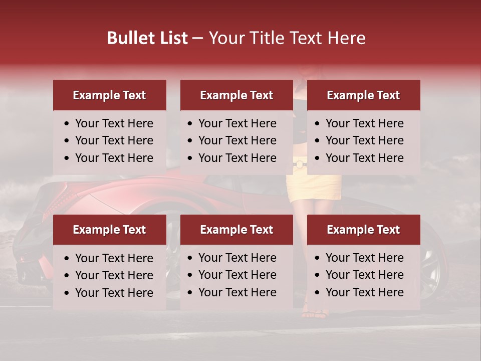 Woman Drive Automobile PowerPoint Template