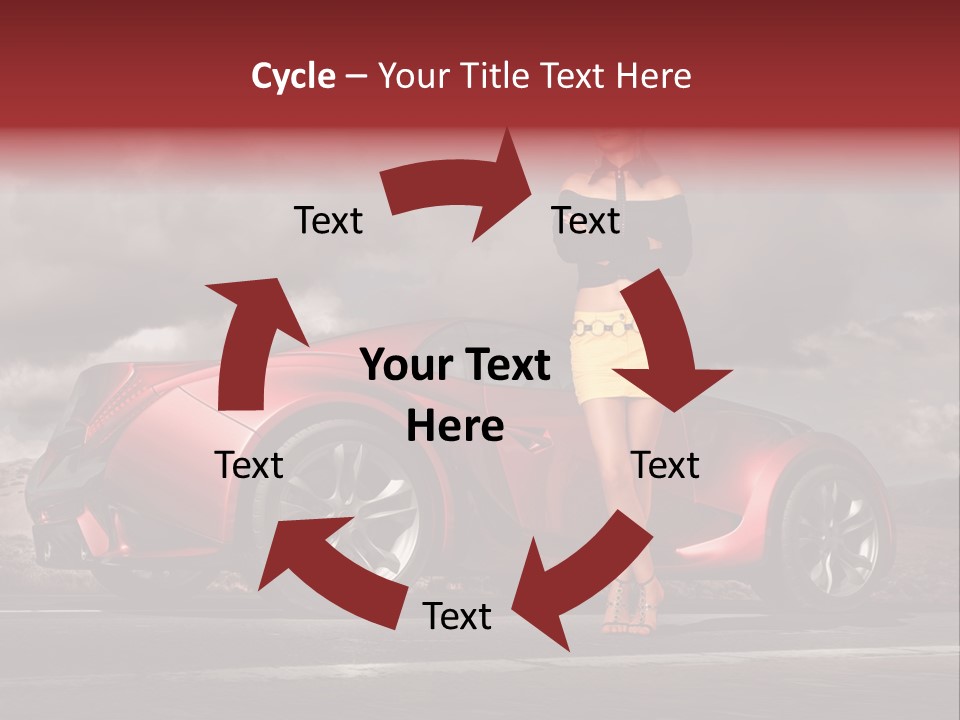 Woman Drive Automobile PowerPoint Template