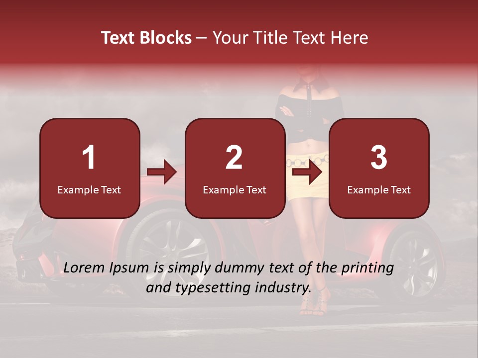 Woman Drive Automobile PowerPoint Template