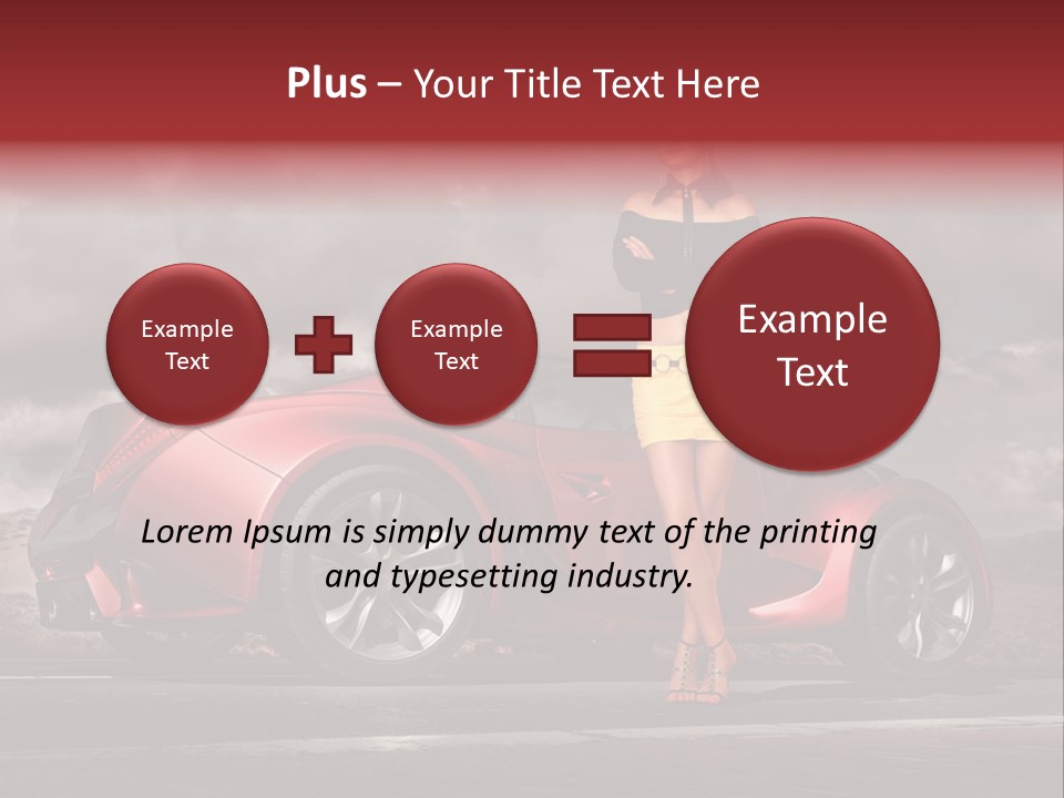 Woman Drive Automobile PowerPoint Template