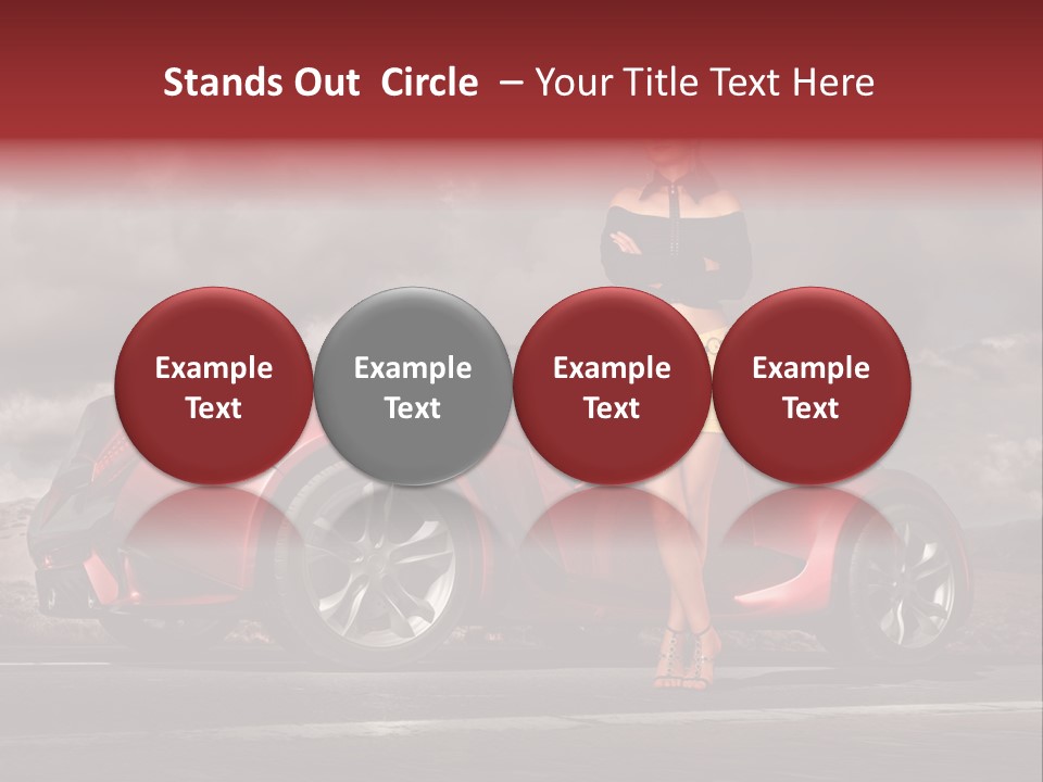 Woman Drive Automobile PowerPoint Template