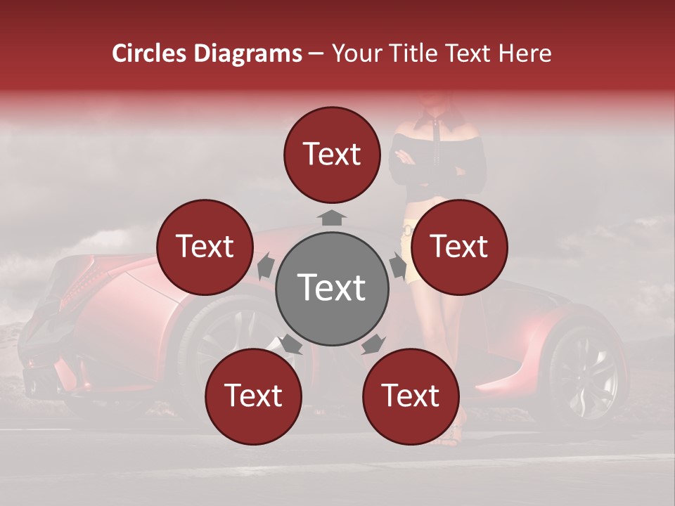 Woman Drive Automobile PowerPoint Template