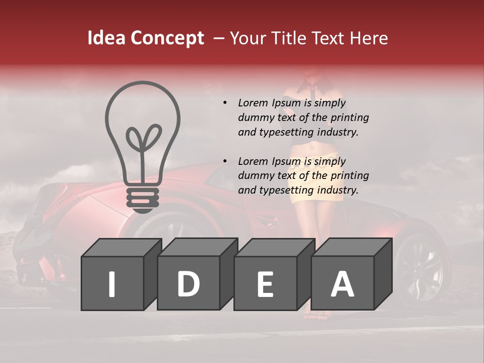 Woman Drive Automobile PowerPoint Template