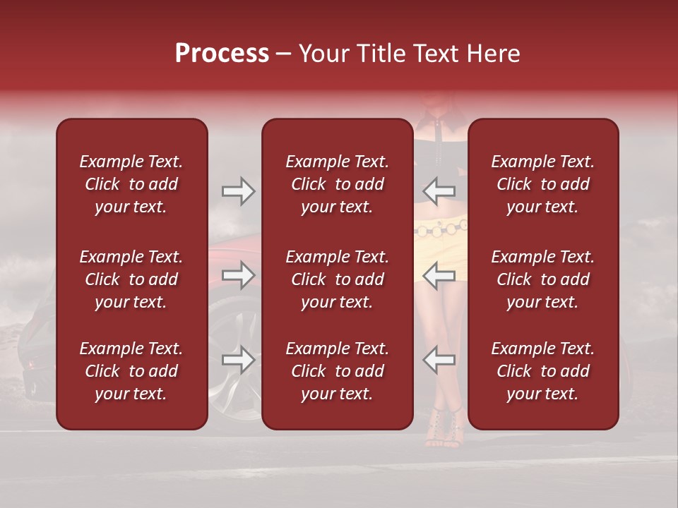 Woman Drive Automobile PowerPoint Template