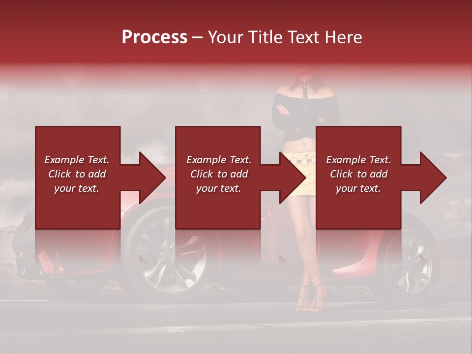 Woman Drive Automobile PowerPoint Template