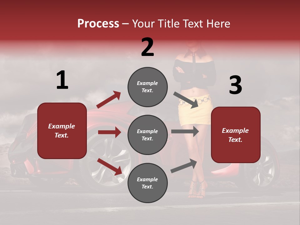 Woman Drive Automobile PowerPoint Template