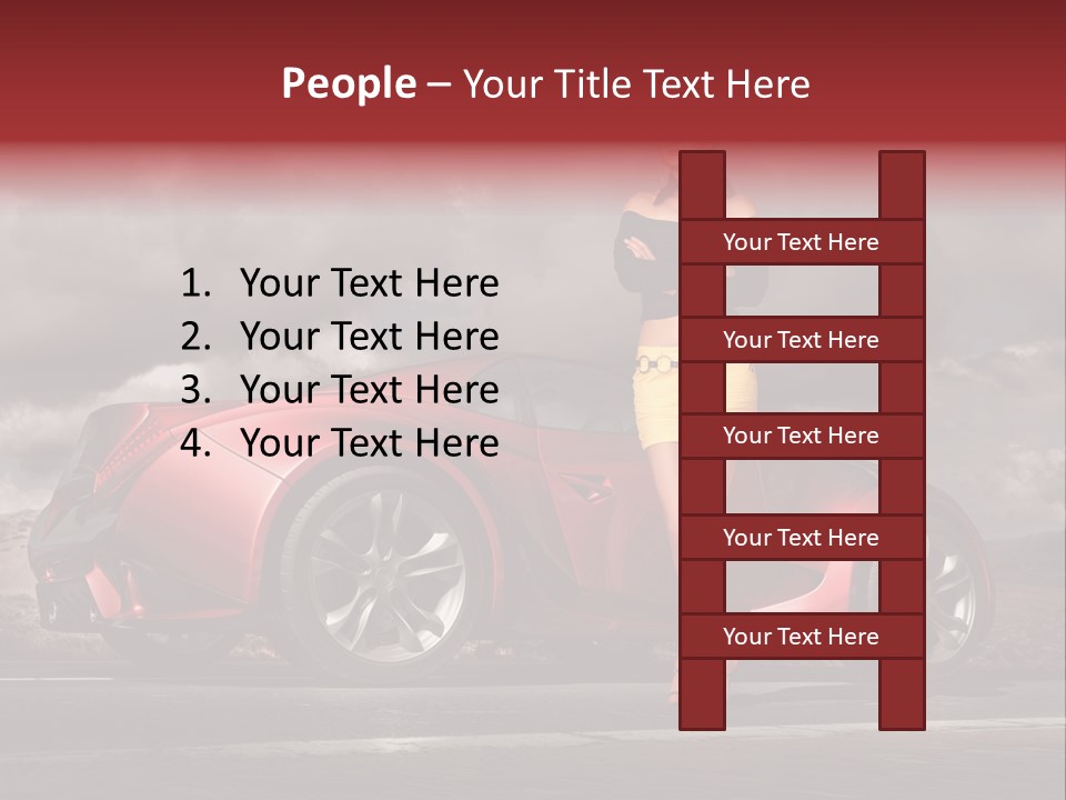 Woman Drive Automobile PowerPoint Template