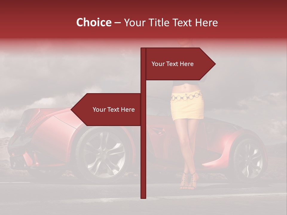 Woman Drive Automobile PowerPoint Template