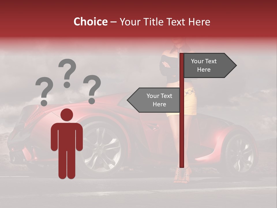 Woman Drive Automobile PowerPoint Template