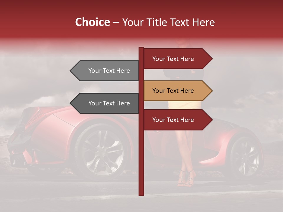 Woman Drive Automobile PowerPoint Template