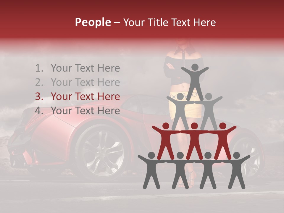 Woman Drive Automobile PowerPoint Template
