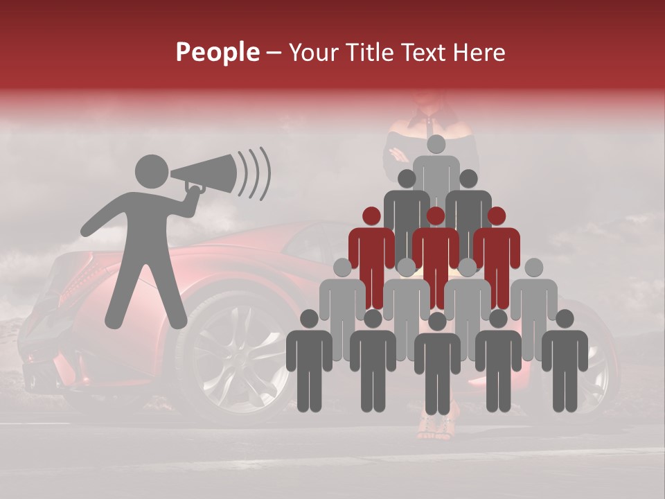 Woman Drive Automobile PowerPoint Template