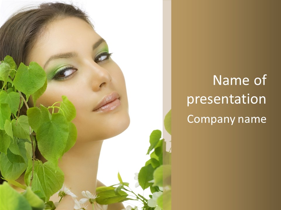 Leaves Skin Treatment PowerPoint Template