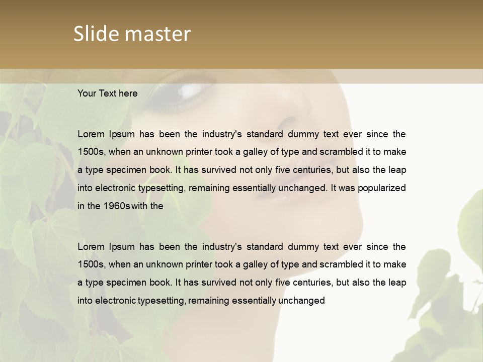 Leaves Skin Treatment PowerPoint Template