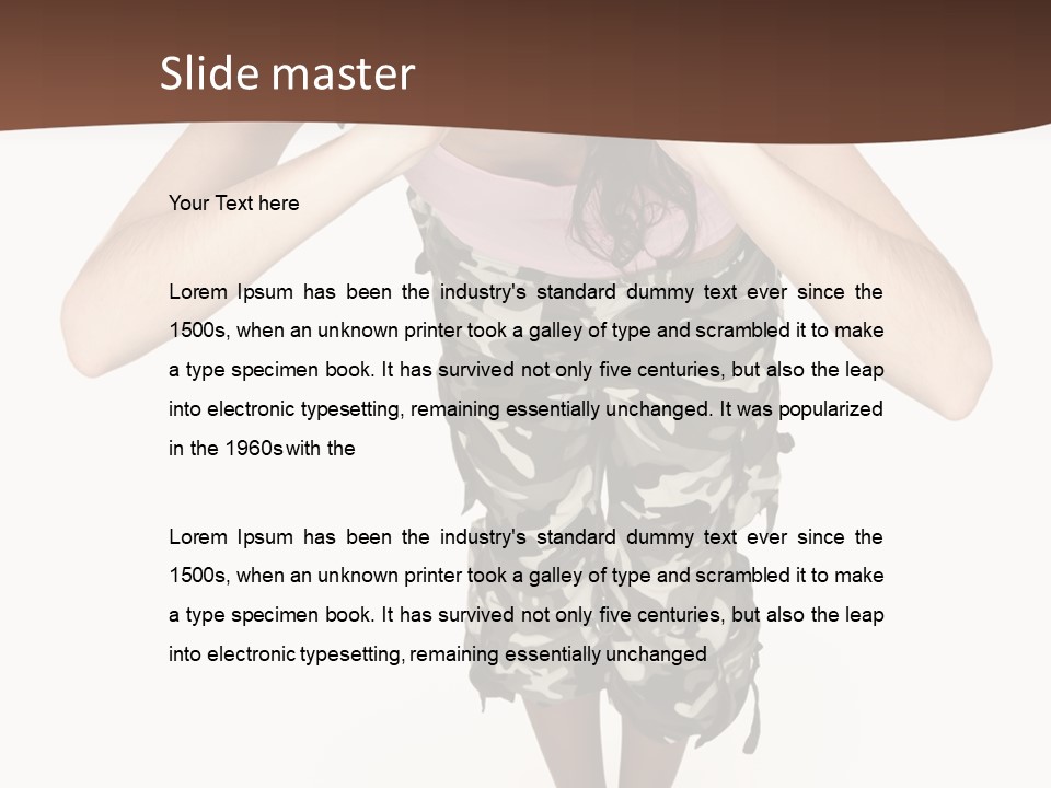 White Hair Body PowerPoint Template