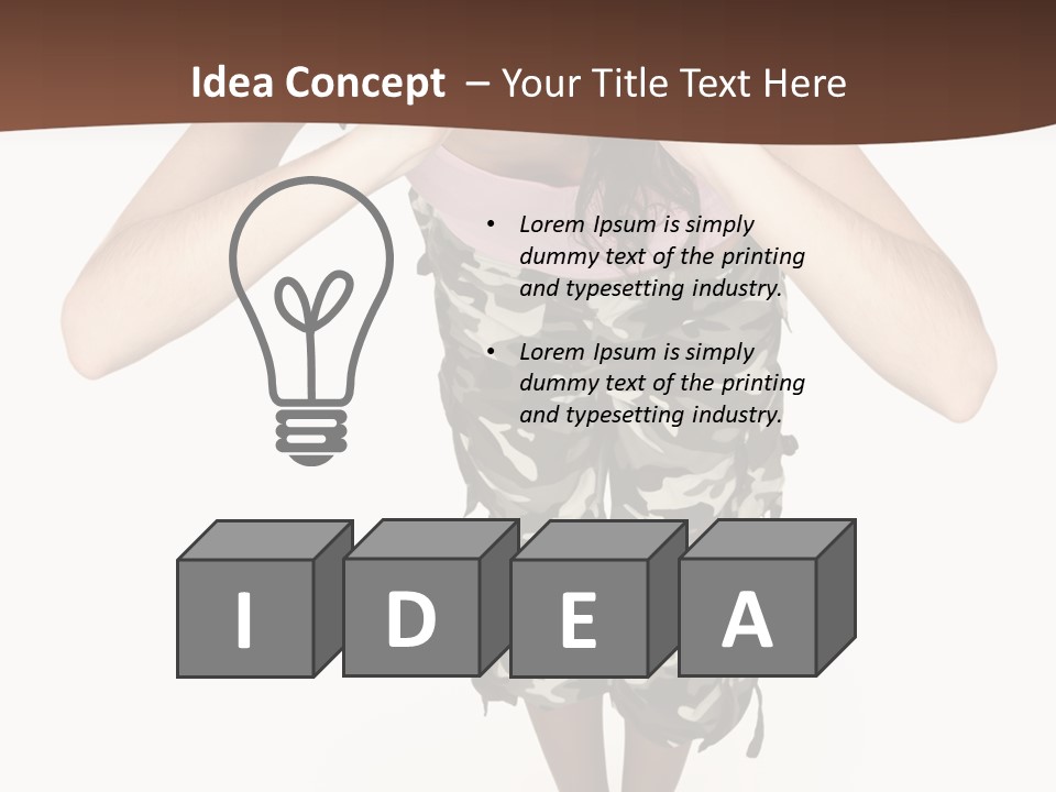 White Hair Body PowerPoint Template