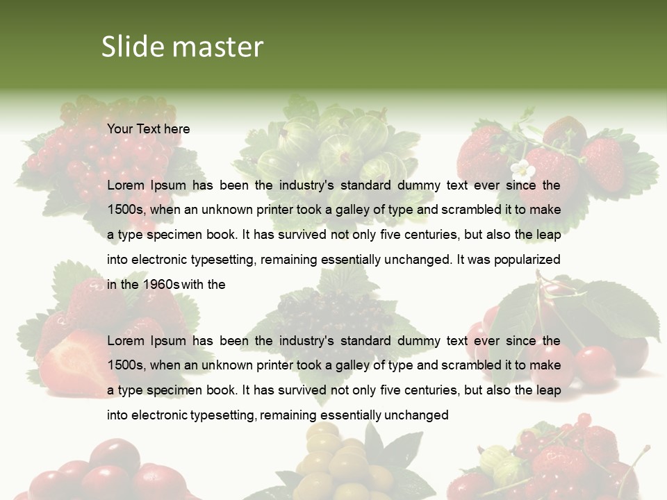 Strawberries Cherries Group PowerPoint Template