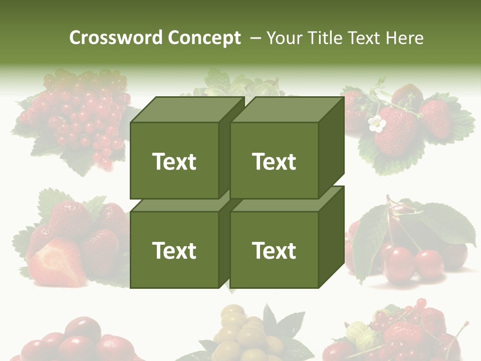 Strawberries Cherries Group PowerPoint Template