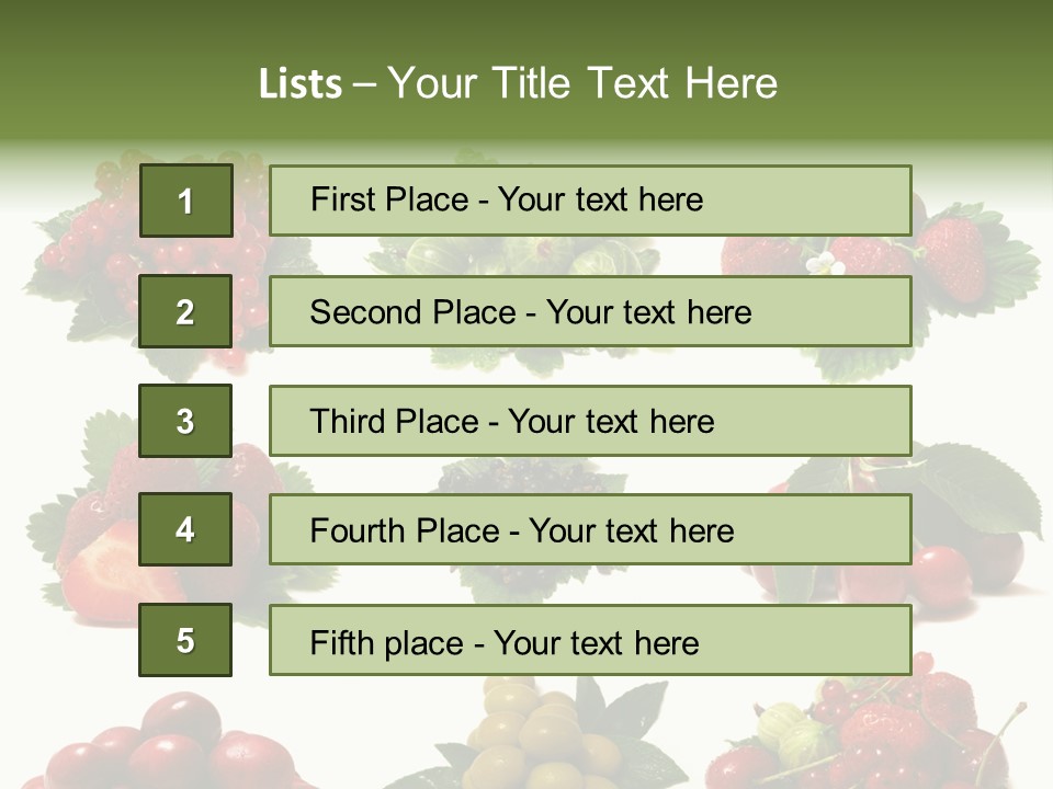 Strawberries Cherries Group PowerPoint Template