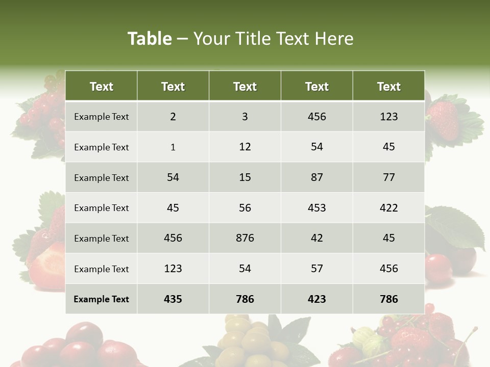 Strawberries Cherries Group PowerPoint Template