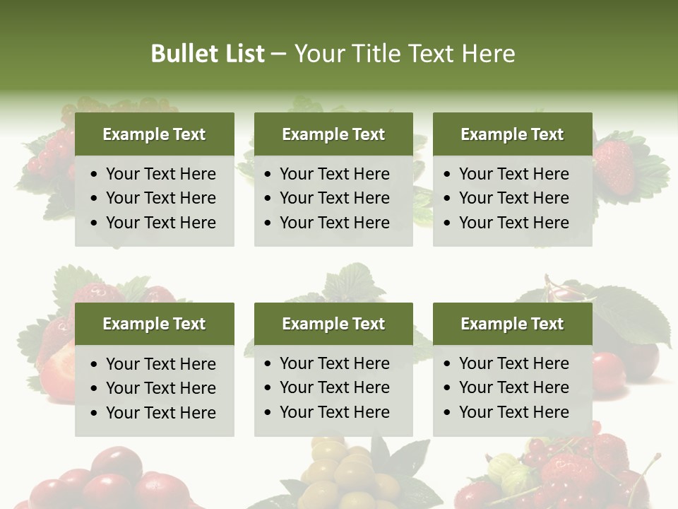 Strawberries Cherries Group PowerPoint Template