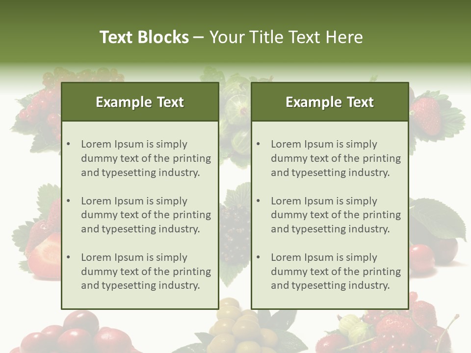 Strawberries Cherries Group PowerPoint Template