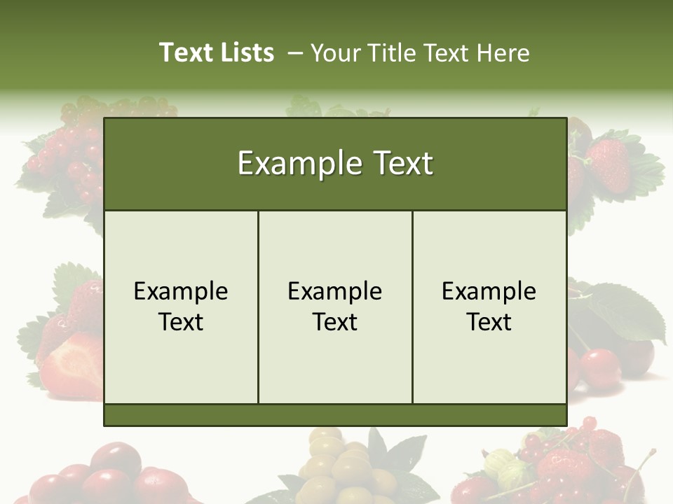 Strawberries Cherries Group PowerPoint Template