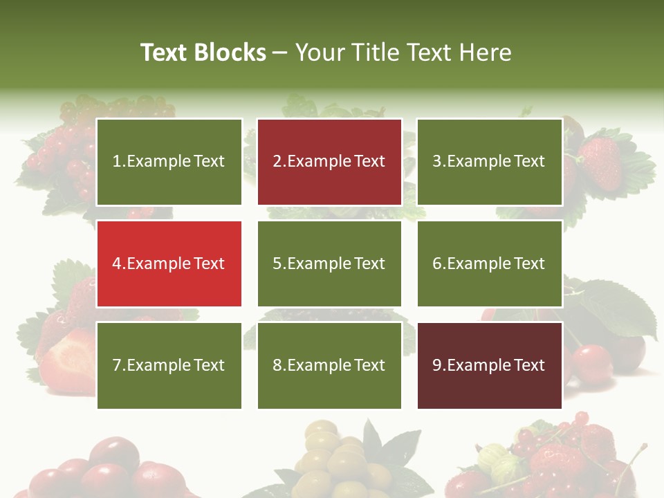 Strawberries Cherries Group PowerPoint Template