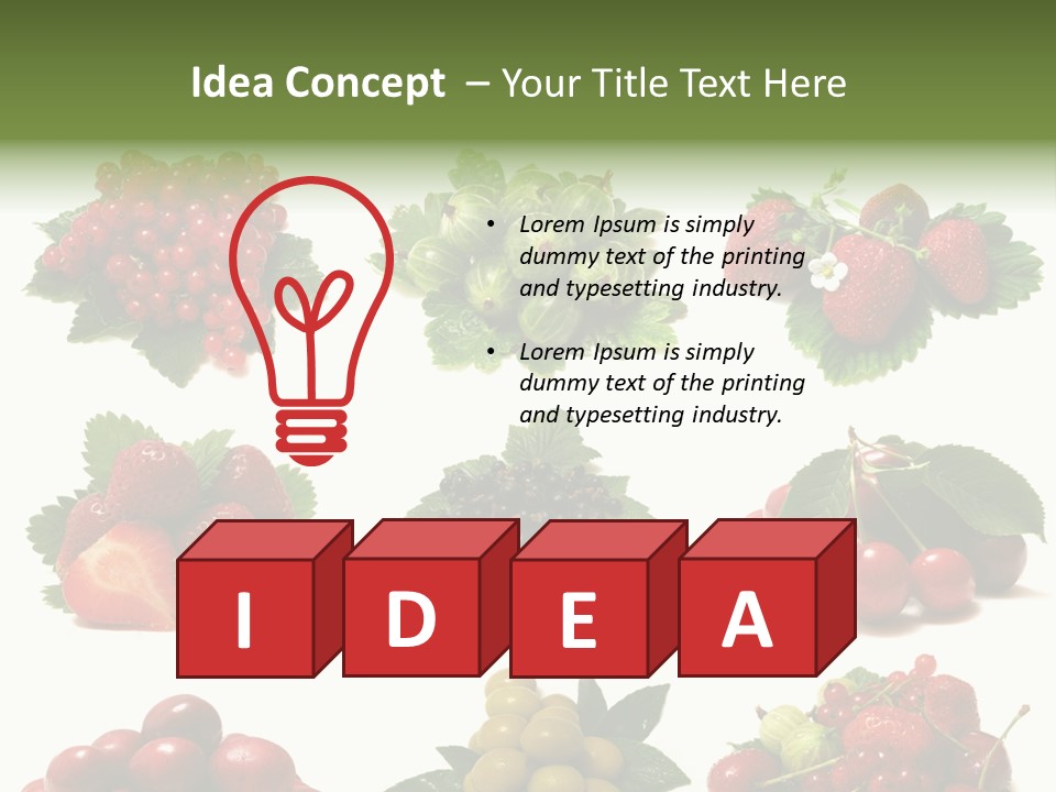 Strawberries Cherries Group PowerPoint Template