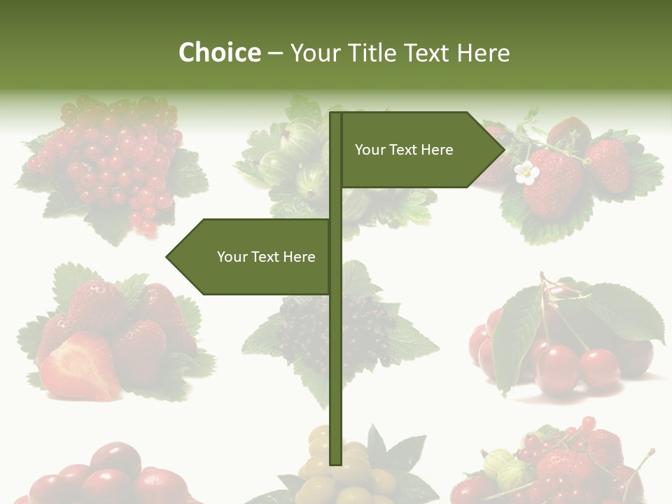 Strawberries Cherries Group PowerPoint Template