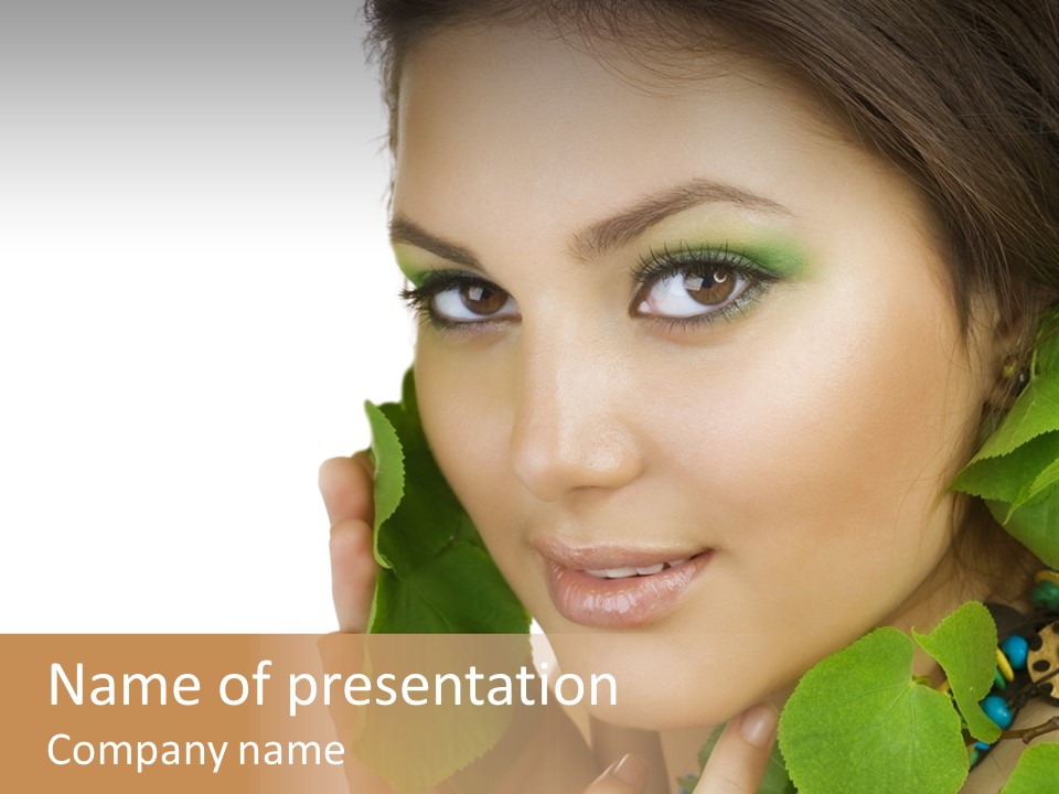 Female Design Leaves PowerPoint Template