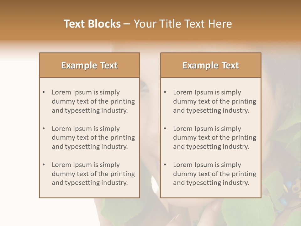 Female Design Leaves PowerPoint Template