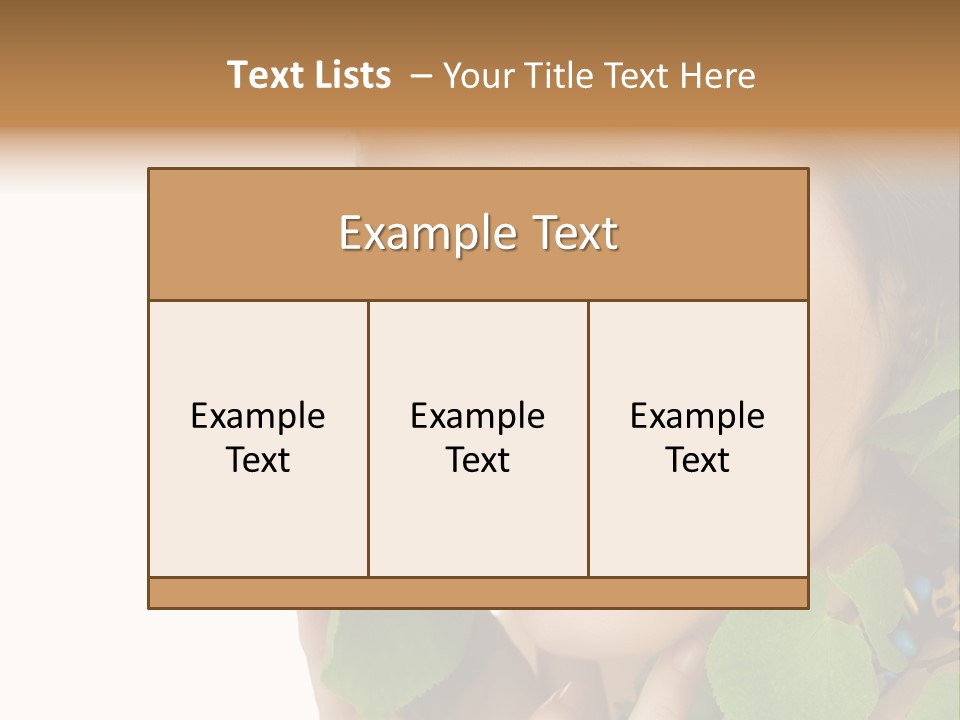 Female Design Leaves PowerPoint Template
