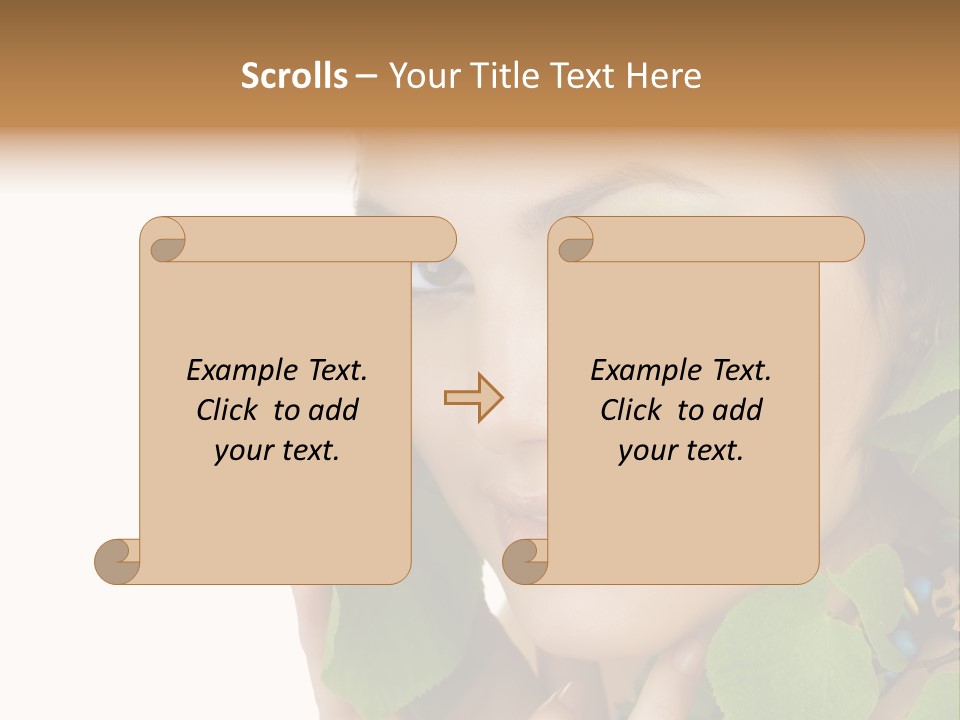 Female Design Leaves PowerPoint Template