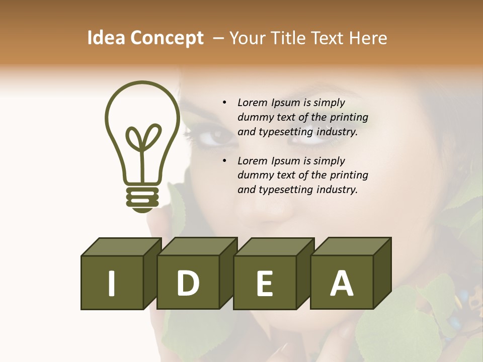 Female Design Leaves PowerPoint Template