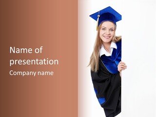 Smiling Graduation Looking PowerPoint Template